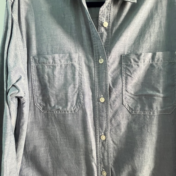 Vintage Eddie Bauer Oxford Shirtdress, M Tall, Blue - Picture 8 of 13